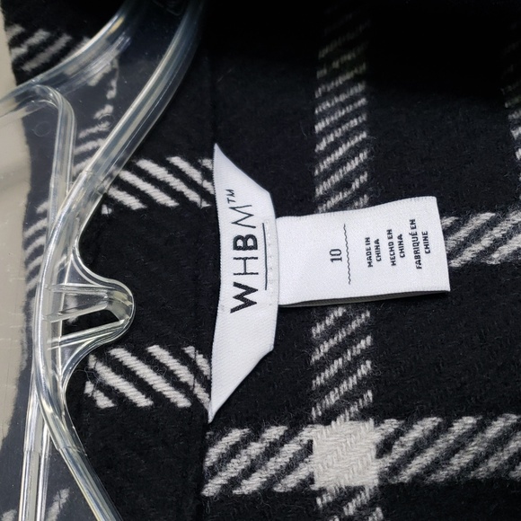 White House Black Market 2% Wool Blend Black White Tie Blazer Jacket Coat - Picture 6 of 7